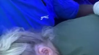 BLONDE GIVES RISKY BLOWJOB ON BUS