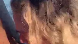 HORNY BLONDE DEEP THROATING BBC OUTSIDE IN PUBLIC ON JAMACIAN BEACH