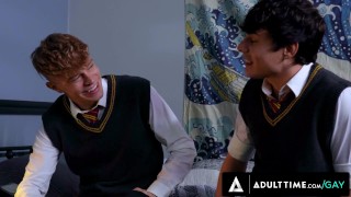 HETEROFLEXIBLE - Twink Asher Day Rides His Roommate Harley Xavier's Cock After Caught Masturbating
