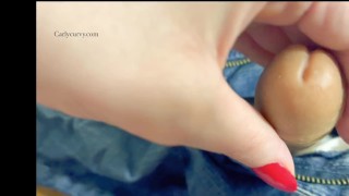 This is how I'd take your cock out of your pants and help you cum!