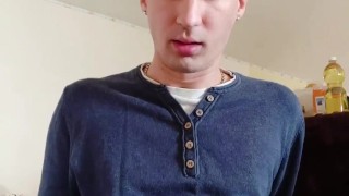 Twink boy uncut dick cumshot video