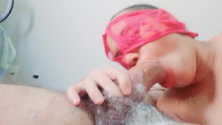 Delights this big dick,with your creamy balls fucking my throat,Ilove to feel your creampie dripping