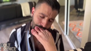 Colt Spence gets his big sweaty jock feet serviced by eager Nick Charms