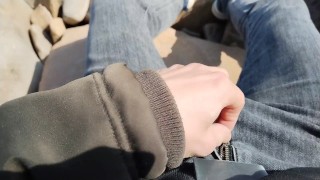 publicly jerking off on the seashore