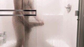 14 Inch and THICK Cock Shower and Jerk Off