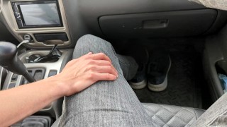 caressed a big dick in the car