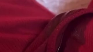 SUBMISSIVE GUY SOAKS RED BOXERS
