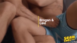 SEAN CODY - Masculine Brogan Starts To Kiss Levi After They Flirt With Each Other In The Bedroom
