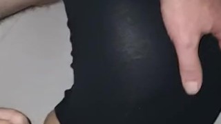 an erection wakes me up in the middle of the night I jerk off to cum on his leggings