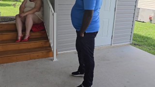 The neighbor gave me a big load of warm welcome - (bbw ssbbw, Fat ass, big butt, thick ass) phat ass