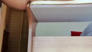 Fit Guy With Huge Cock Masturbates at Window Until Explosive Orgasm with Fleshlight!