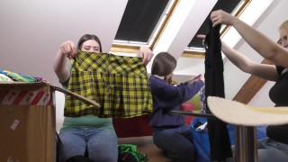 Hot and Sexy All Amateur Tight Pussy Girls in Casting Backstage do Try on Haul for Miniskirt Panties