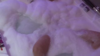 My friend's beautiful wife enjoys the jacuzzi in the motel before fucking her, she loves cock