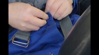 Cumshot in car while driving home