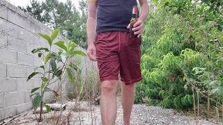 Naked in my backyard. No cum.