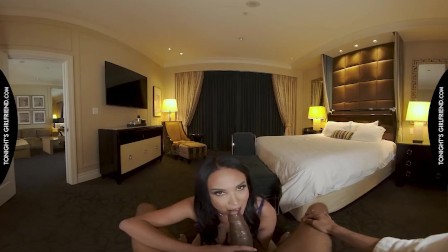 Tonight's Girlfriend starring Anissa Kate brings immense satisfaction to her devoted admirer in his luxurious hotel suite!