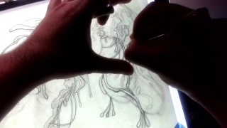 One Hot Mess Line Art Timelapse by Drenched The Facial Artist