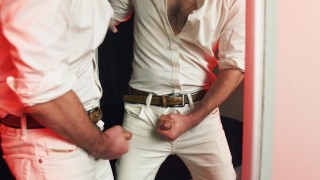 A handsome guy masturbates in front of a mirror. I finish loudly and fill the mirror with my sperm.