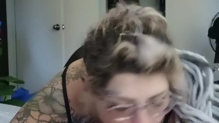 Fruit roll up BJ by tattooed BBW