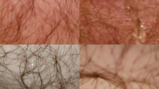 4 Closeup Shots of Belly Button, Penis and Cum in Multi Cam