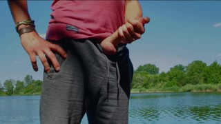Fast risky beach masturbation