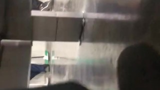 Showing my Cock in public bathroom work ~Damonhardx