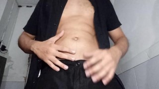 Sexy muscle daddy body strip teasing touching itself