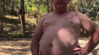 Naked wanking in the creek