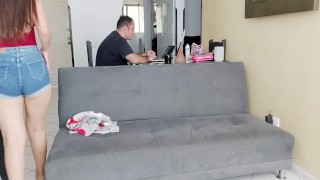 I was horny at my best friend's house, her stepbrother didn't like me so I masturbated nearby while