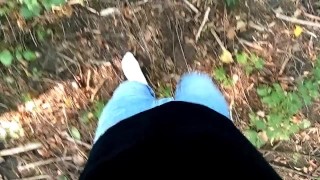 White socks POV outdoor walking, worshiping and making them dirty