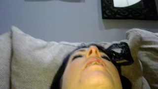 Closeup hard fucking milf, big moaning and slapping her face