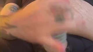 Cumming in my Tenga stroker with stretched balls