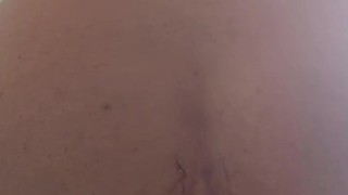 Mirror dildo anal riding with prostate cum and piss