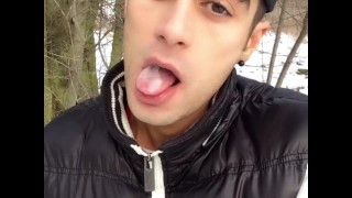 Cum play on tongue and swallowing load from cruiser