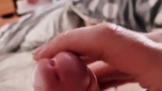 Long sensual jerking off session with huge cumshot