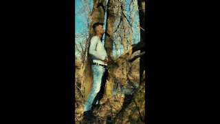 Skinny twink belly is growing like pregnant outdoor - belly inflation