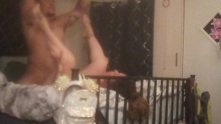 I film roommate catching me masturbating and fucking me in multiple position having multiple orgasms