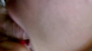 Annick licks and sucks in the office