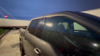 Married girl suck my dick in the parking lot like a lot lizard for free truck stop