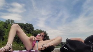 Stepmom MILF, decided to test my nerve with a little public play at the lake.