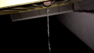 Uncut twink cock piss out of balcony