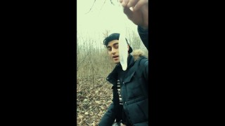 Middle eastern guy swallows cum from found friends condom and then big cums on eated condom