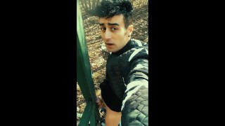 Public cumshot - cock self creampie