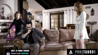 PURE TABOO Depressed Widower Uses Stepson's Rizz To Fuck His Late Wife's Look-alike Lacy Lennon