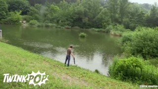 TWINKPOP - Dude Earned Some Cash From Fishing Nude And Swallowing Cum