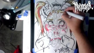 When She Manages to Fit Your Cock & Balls in Her Mouth at The Same Time - Cumshot Drawing Timelapse