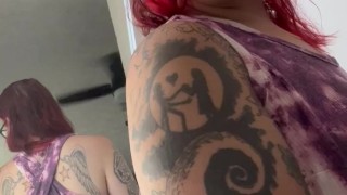 MILF stepmom bake smoking 420 fetish from behind POV