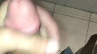 Jerk off on the toilet and cum