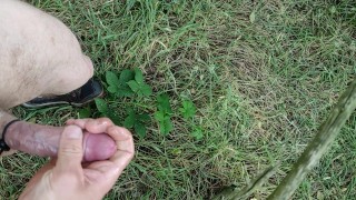 Oil massage cock outdoor to extreme cumshot