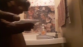 Taking off an afternoon load in my white t-shirt